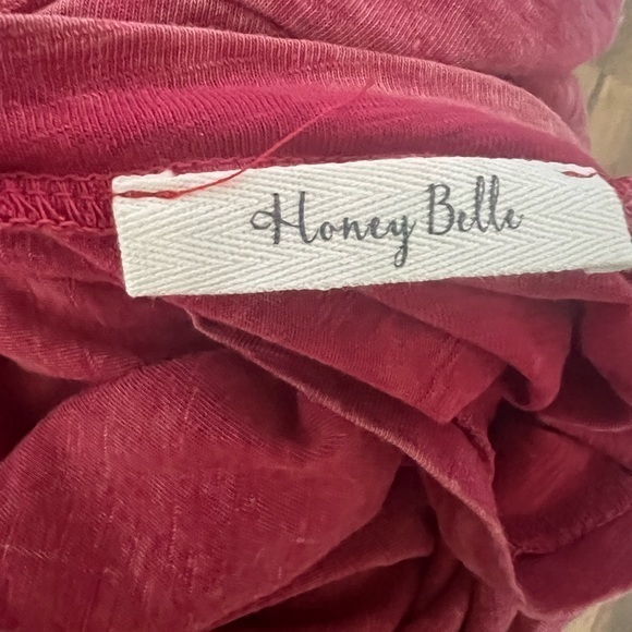 Honey Belle Red Ruffled Long Sleeve Tee S - Picture 3 of 4